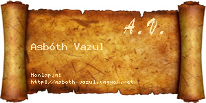 Asbóth Vazul névjegykártya